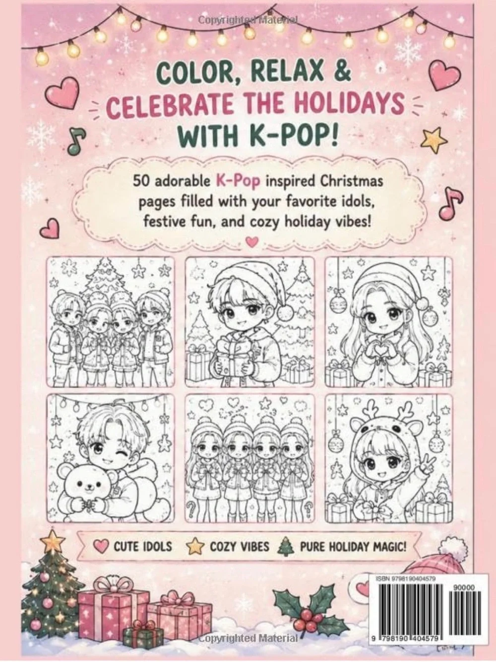 NEW K-Pop Christmas Coloring Book: Cute Kawaii Holiday Coloring Pages